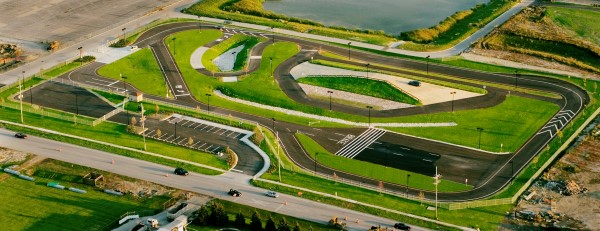 An aerial overview of the Naperville Test Track