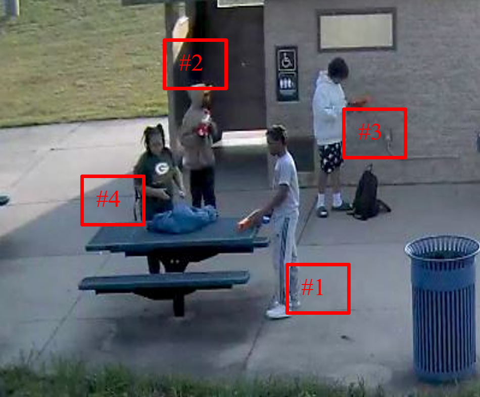 Surveillance video of four suspects