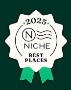 The Niche ribbon with text 2025 Niche Best Places
