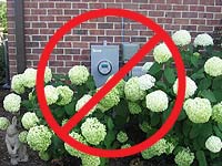 Bad landscaping around a utility meter