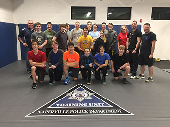 Cadets in defensive tactics room