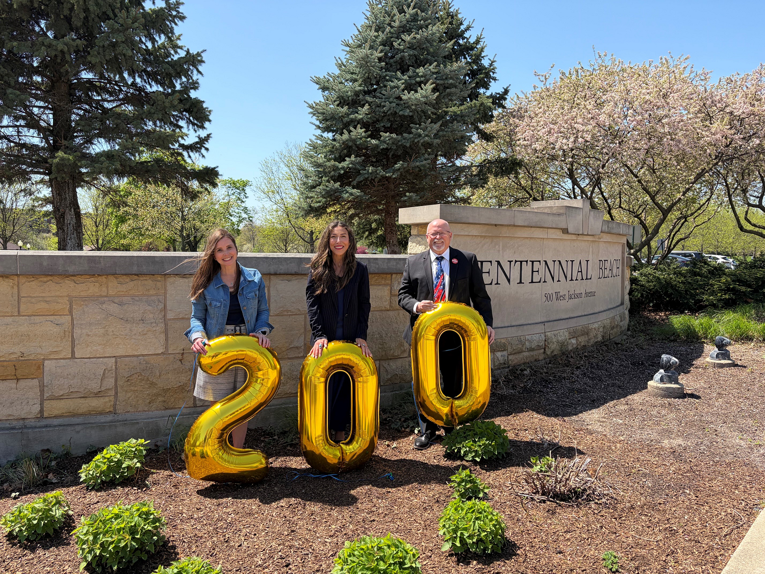Naperville bicentennial chairs, from left, Stacy Fontechia, Atusa Freyer and Paul Hinterlong.
