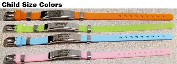 child bracelet color options