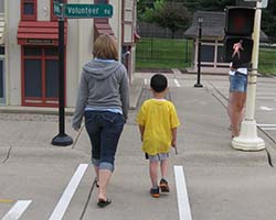 Stay within the crosswalk