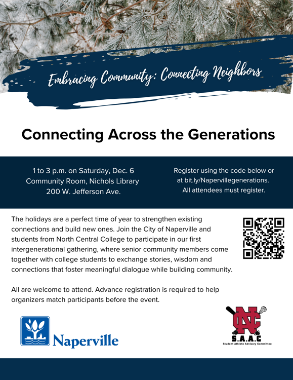 Flyer for Connecting Generations event on Dec. 6.