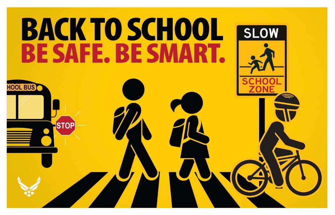Drive Carefully graphic - child in crosswalk
