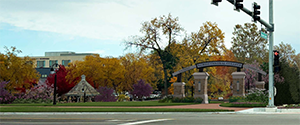 A North Central College illuminated archway sign will commemorate the park at the Washington Street entrance