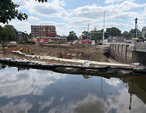 Concrete has been poured for the parkway path along the DuPage River.